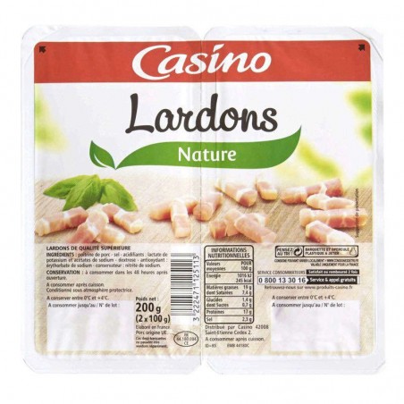 CASINO Lardons nature 200g