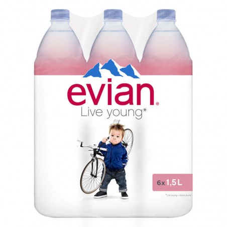 EVIAN Eau minérale naturelle - Plate 6x1.5L